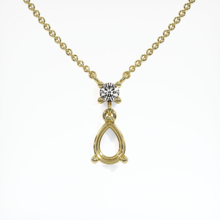 18K Yellow Gold Accent Stones Necklace Setting