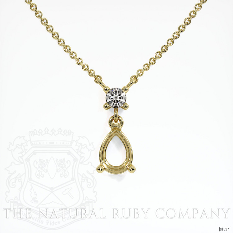 18K Yellow Gold Accent Stones Necklace Setting