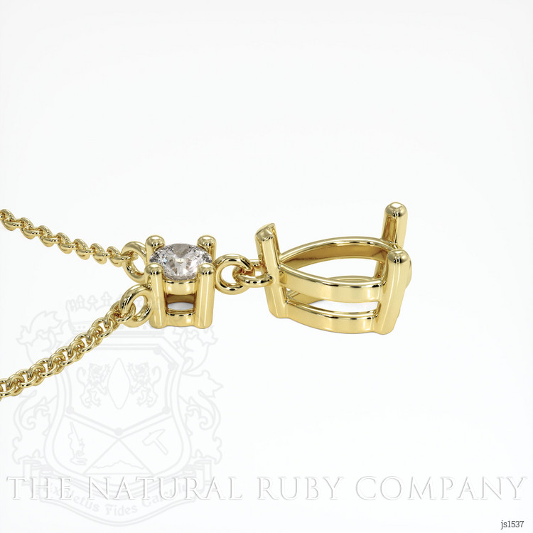 18K Yellow Gold Accent Stones Necklace Setting