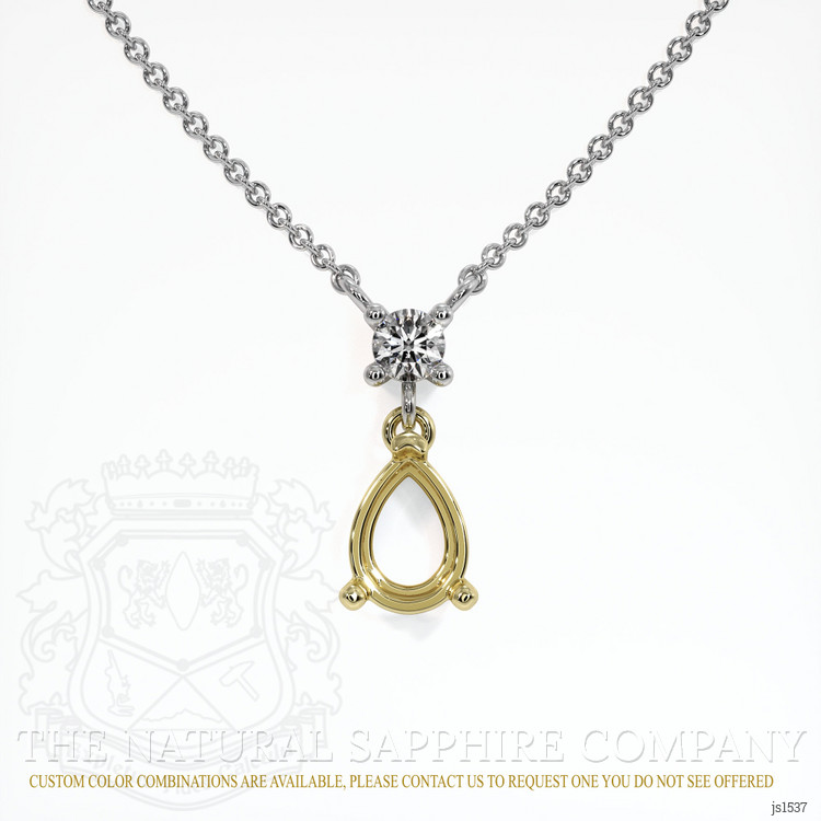 14K Yellow & White Accent Stones Necklace Setting