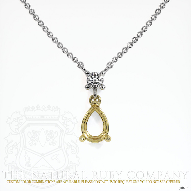 14K Yellow & White Accent Stones Necklace Setting