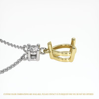 14K Yellow & White Accent Stones Necklace Setting Image