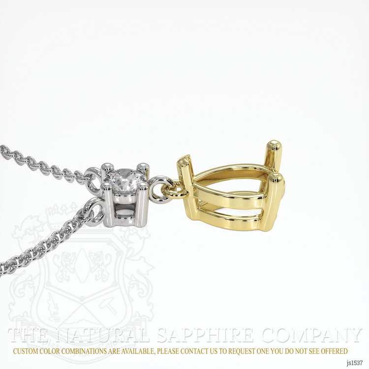 14K Yellow & White Accent Stones Necklace Setting