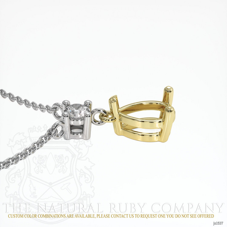 14K Yellow & White Accent Stones Necklace Setting