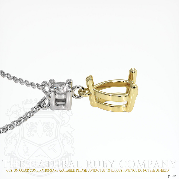 18K Yellow & White Accent Stones Necklace Setting