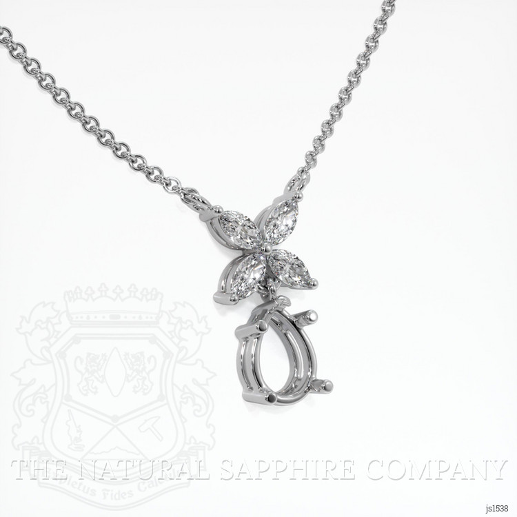 Platinum 950 Accent Stones Pendant Setting