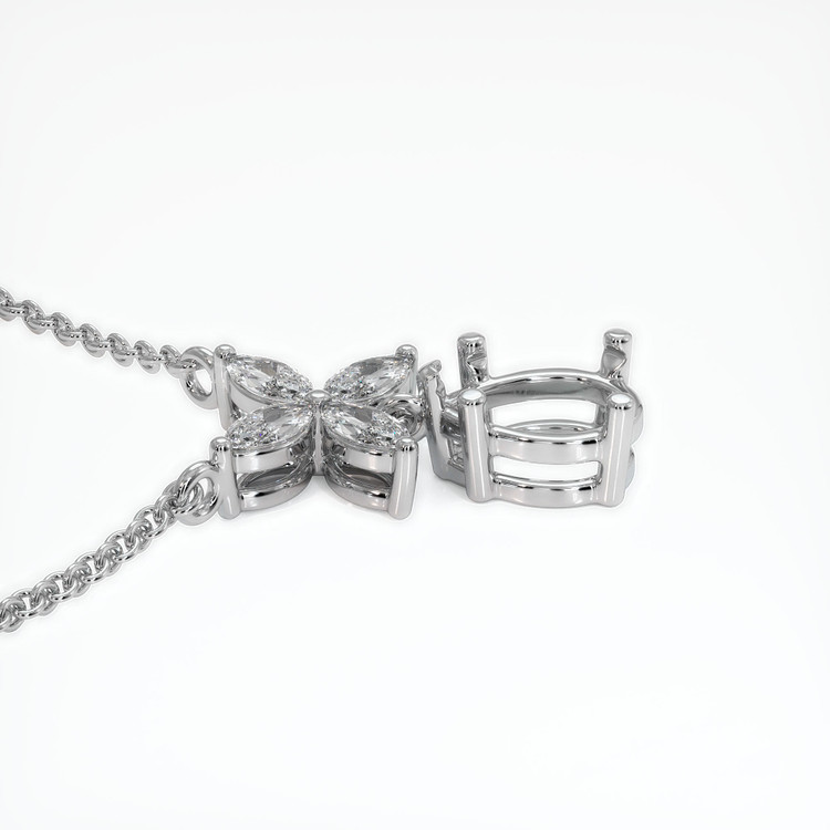 Platinum 950 Accent Stones Pendant Setting