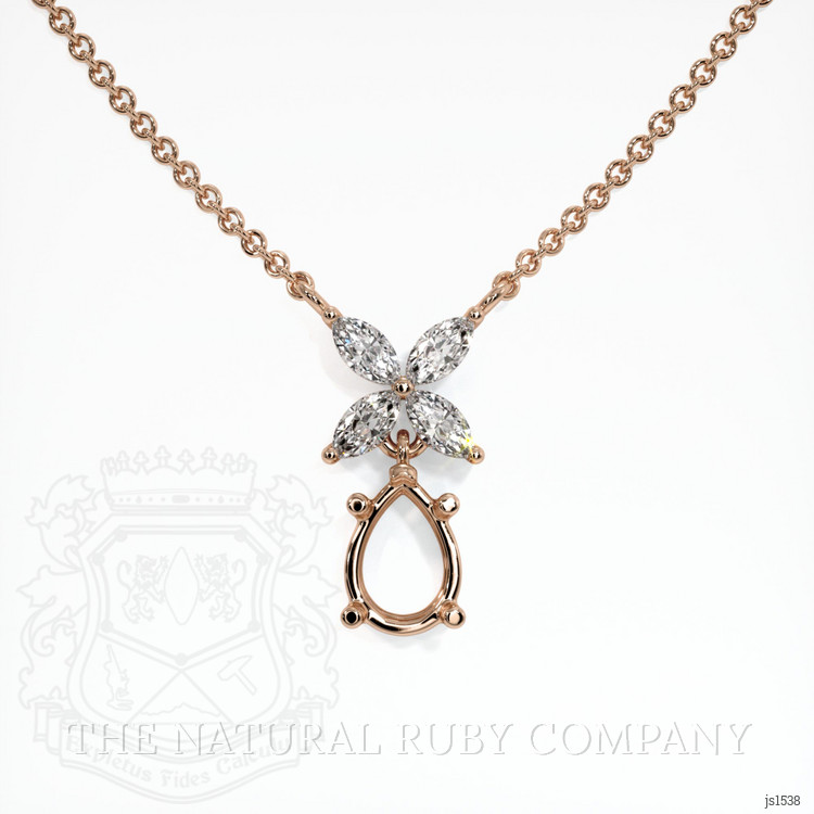 14K Rose Gold Accent Stones Pendant Setting