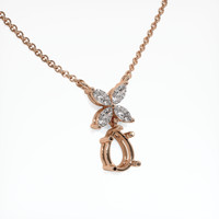 14K Rose Gold Accent Stones Pendant Setting Image