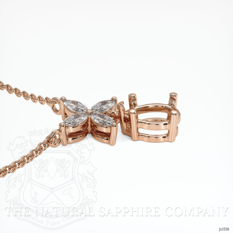 14K Rose Gold Accent Stones Pendant Setting