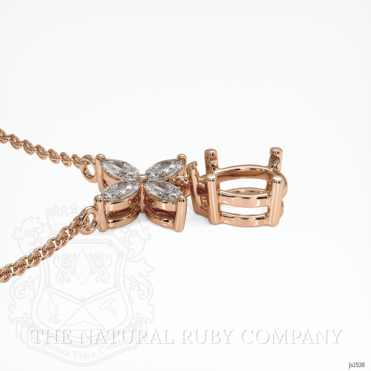 14K Rose Gold Accent Stones Pendant Setting