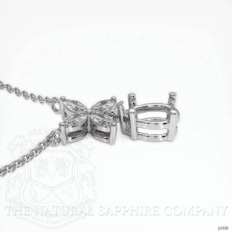 14K White Gold Accent Stones Pendant Setting