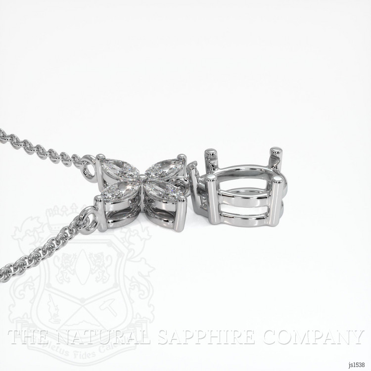 14K White Gold Accent Stones Pendant Setting