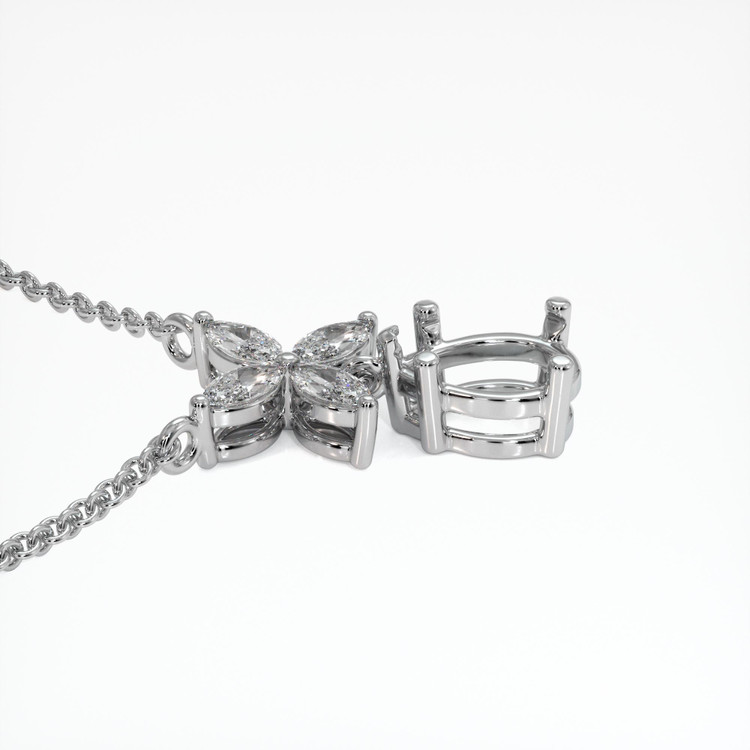 18K White Gold Accent Stones Pendant Setting