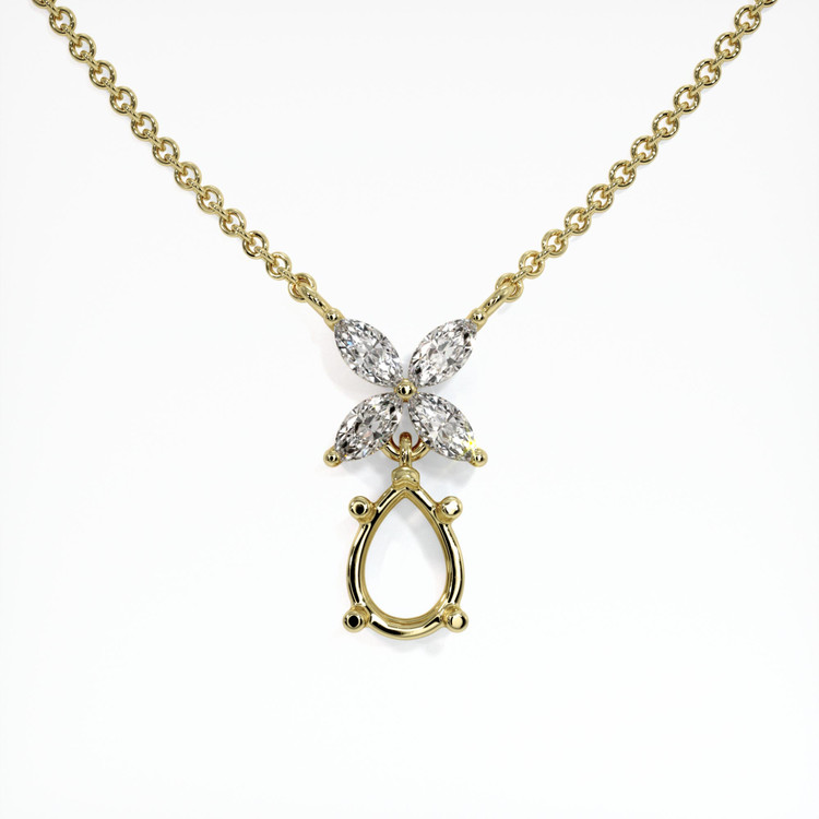 10K Yellow Gold Accent Stones Pendant Setting