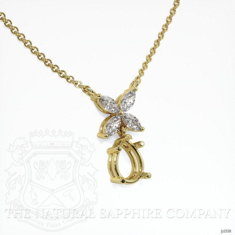 10K Yellow Gold Accent Stones Pendant Setting