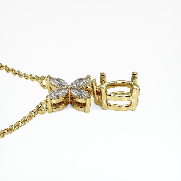 14K Yellow Gold Accent Stones Pendant Setting