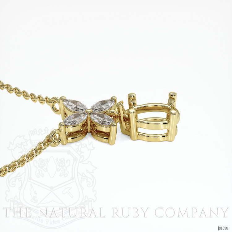 14K Yellow Gold Accent Stones Pendant Setting