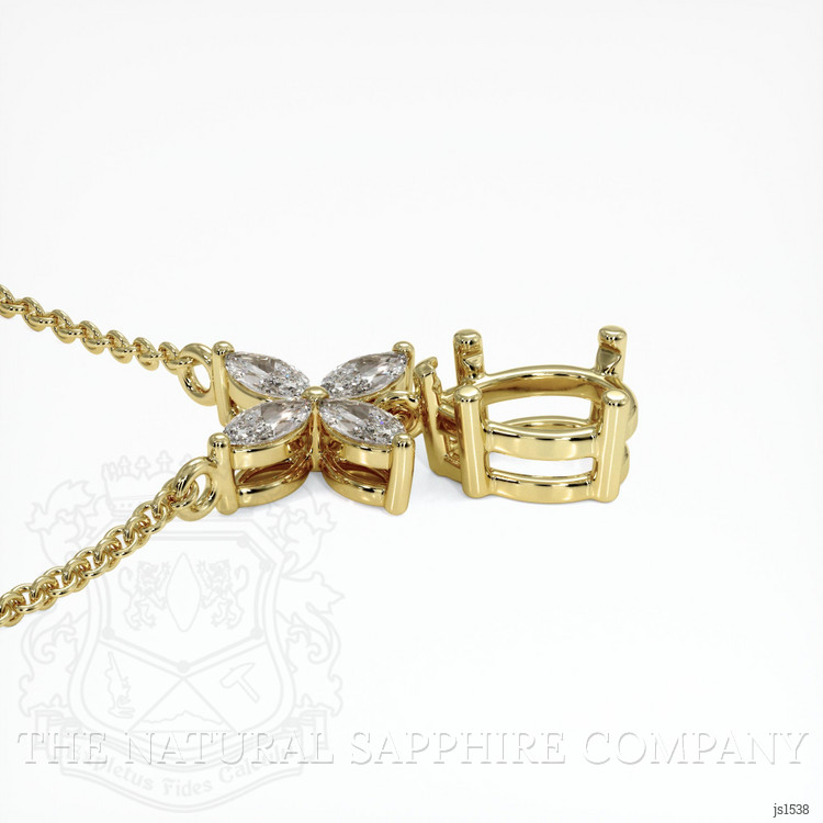 14K Yellow Gold Accent Stones Pendant Setting