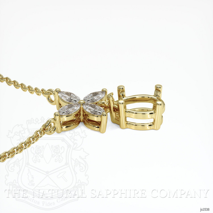 18K Yellow Gold Accent Stones Pendant Setting