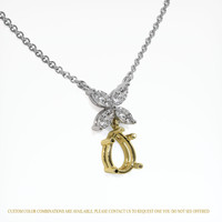 18K Yellow & White Accent Stones Pendant Setting Image