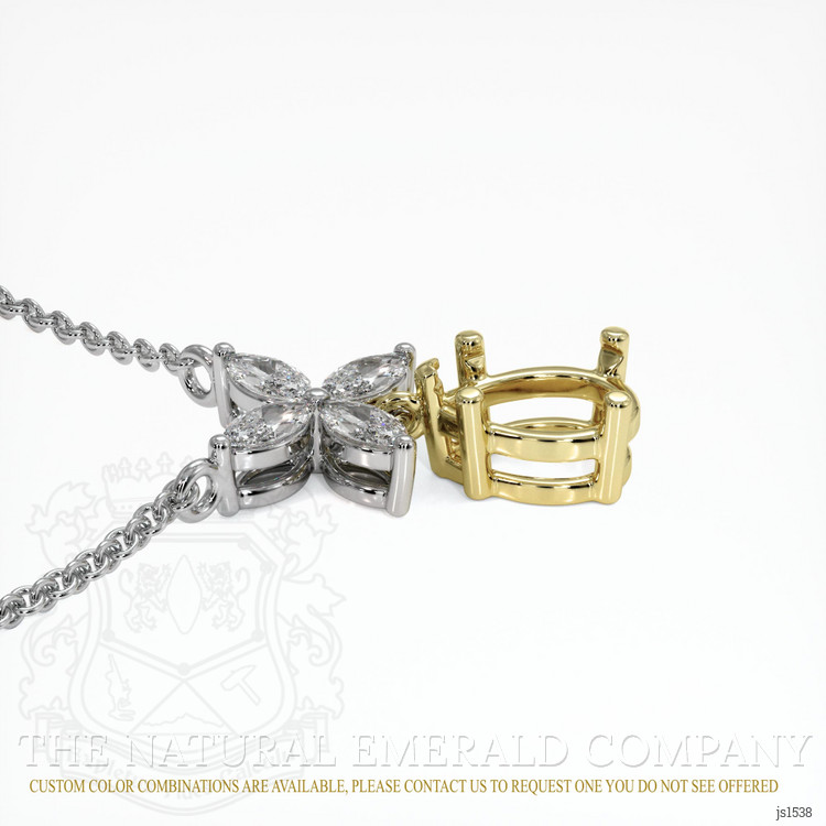 18K Yellow & White Accent Stones Pendant Setting