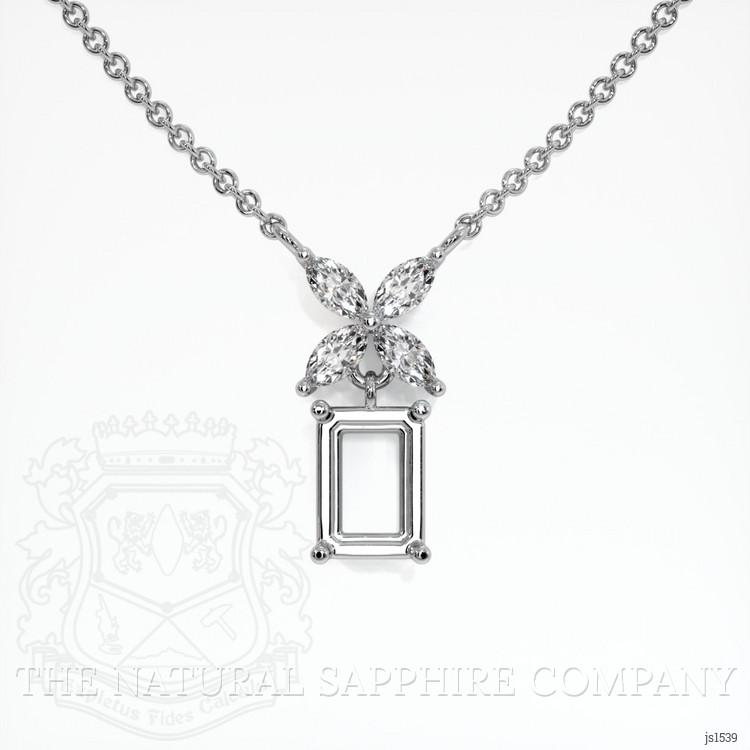 Platinum 950 Accent Stones Pendant Setting
