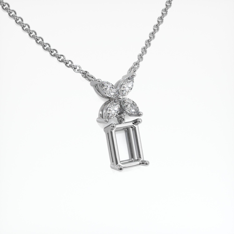 Platinum 950 Accent Stones Pendant Setting
