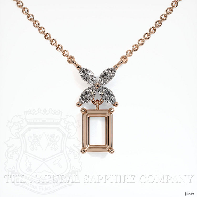 14K Rose Gold Accent Stones Pendant Setting