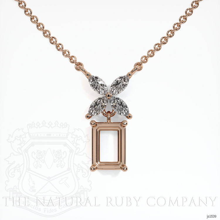 14K Rose Gold Accent Stones Pendant Setting