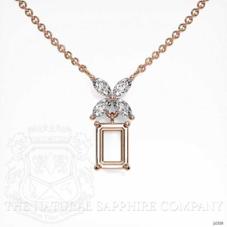 14K Rose Gold Accent Stones Pendant Setting