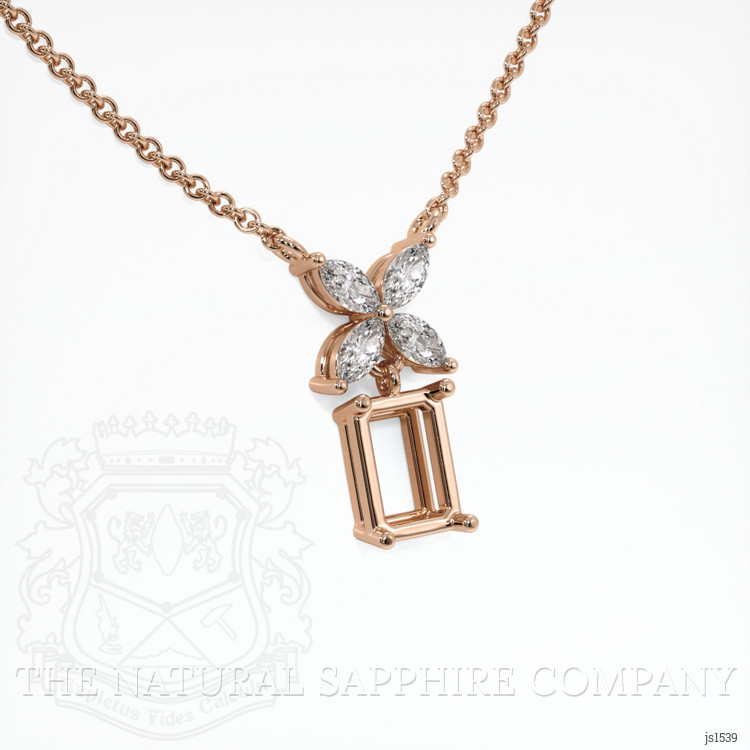 14K Rose Gold Accent Stones Pendant Setting