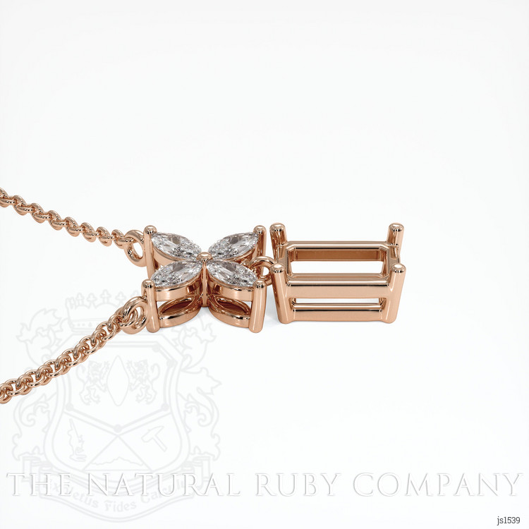 14K Rose Gold Accent Stones Pendant Setting