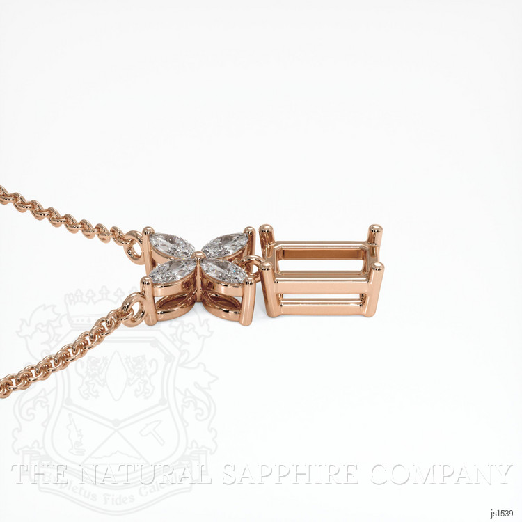 14K Rose Gold Accent Stones Pendant Setting