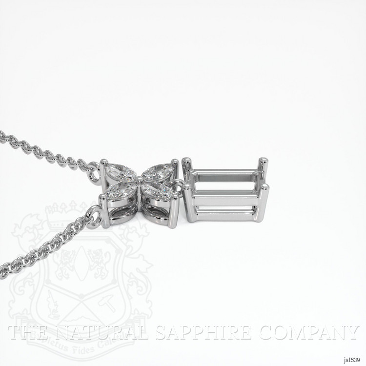 10K White Gold Accent Stones Pendant Setting
