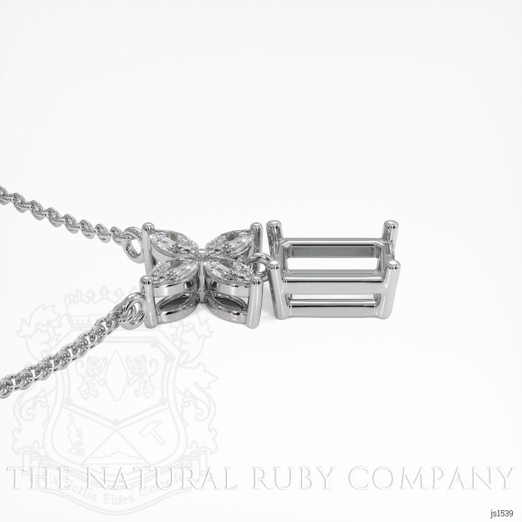 14K White Gold Accent Stones Pendant Setting