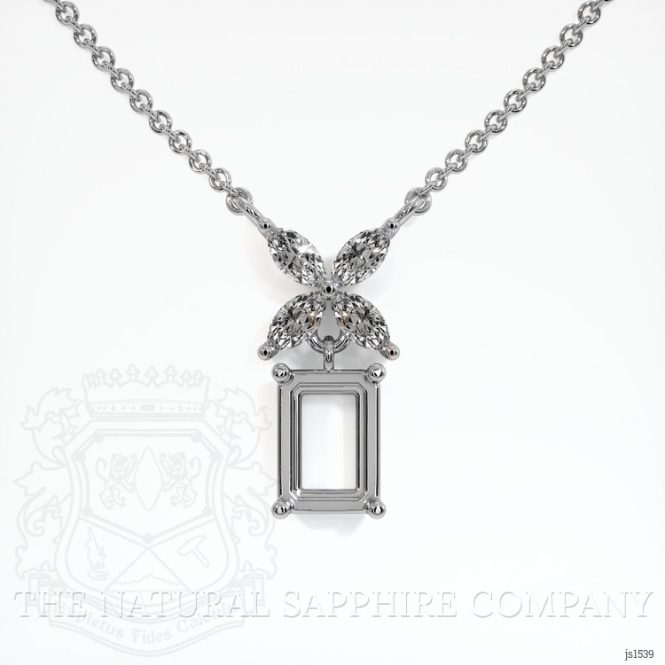 18K White Gold Accent Stones Pendant Setting