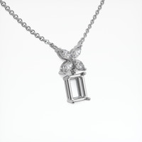 18K White Gold Accent Stones Pendant Setting Image