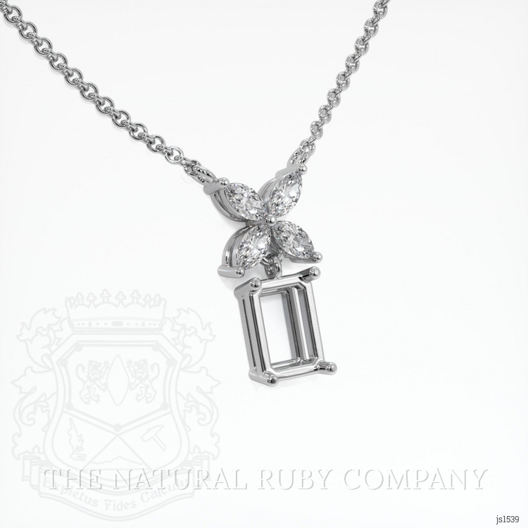18K White Gold Accent Stones Pendant Setting