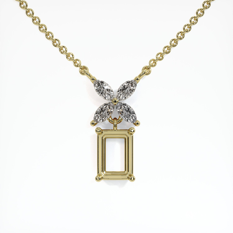 14K Yellow Gold Accent Stones Pendant Setting