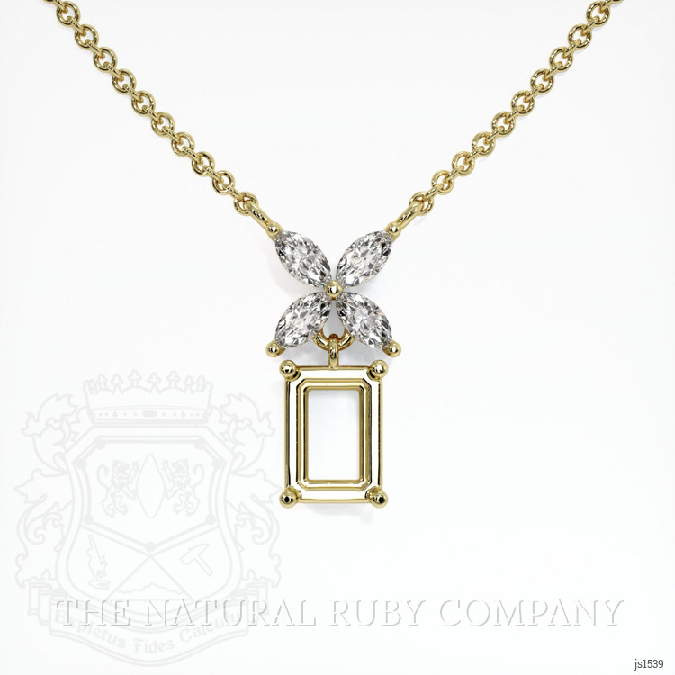 14K Yellow Gold Accent Stones Pendant Setting