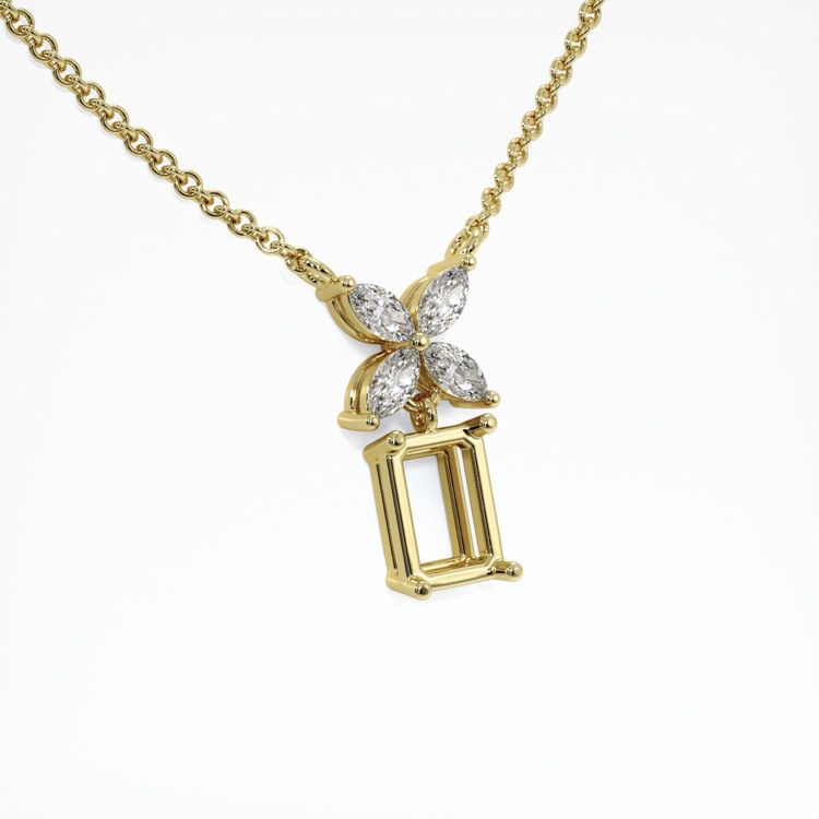 14K Yellow Gold Accent Stones Pendant Setting