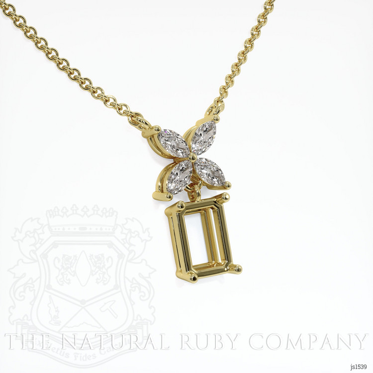 14K Yellow Gold Accent Stones Pendant Setting