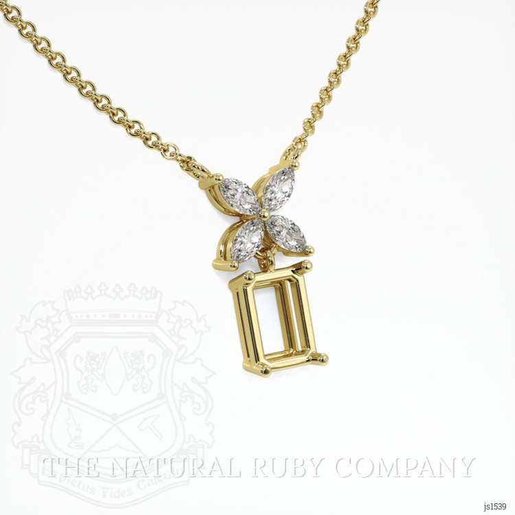 14K Yellow Gold Accent Stones Pendant Setting