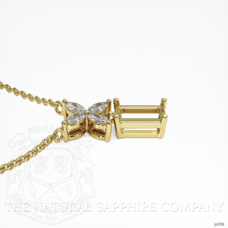 14K Yellow Gold Accent Stones Pendant Setting