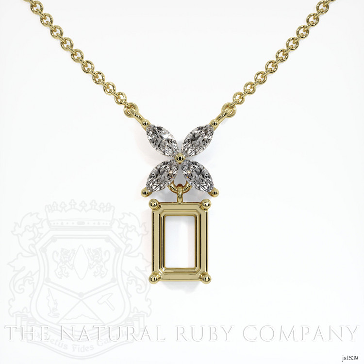 18K Yellow Gold Accent Stones Pendant Setting