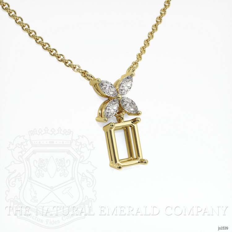 18K Yellow Gold Accent Stones Pendant Setting