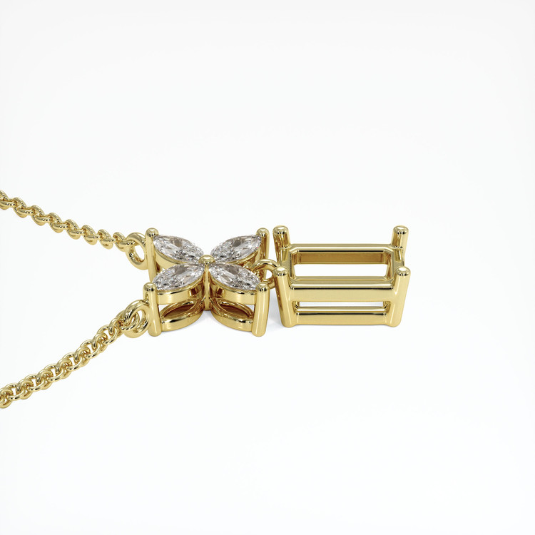 18K Yellow Gold Accent Stones Pendant Setting