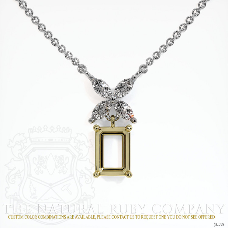 14K Yellow & White Accent Stones Pendant Setting