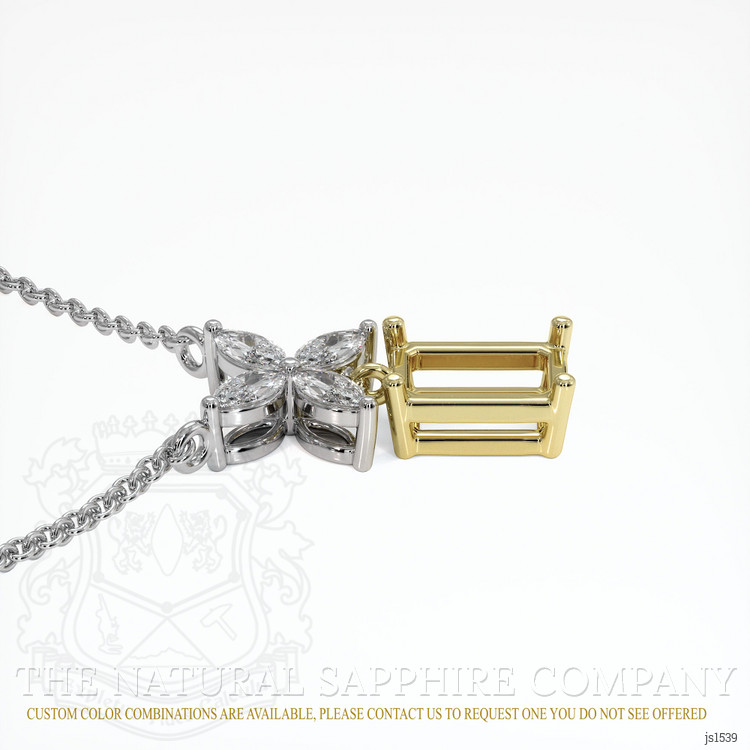 18K Yellow & White Accent Stones Pendant Setting